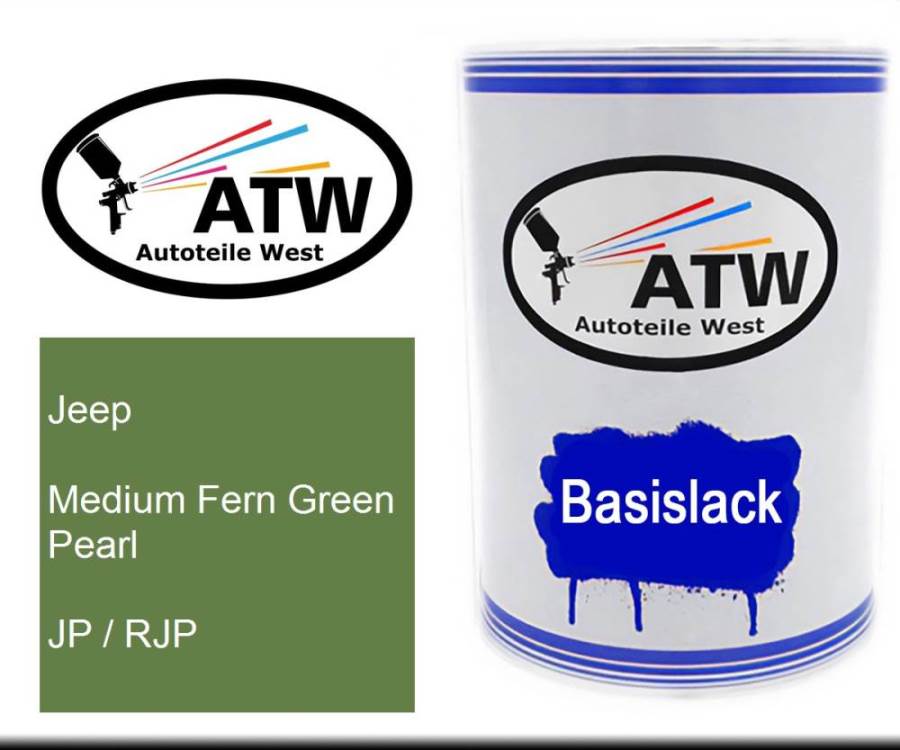 Jeep, Medium Fern Green Pearl, JP / RJP: 500ml Lackdose, von ATW Autoteile West.